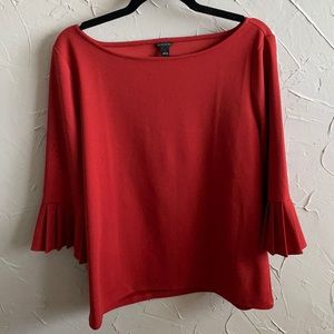Ann Taylor quarter-sleeve burnt orange blouse